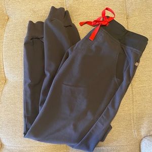 XS Charcoal Zamora Figs Scrub Bottoms Joggers